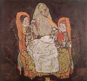 Egon Schiele Moth with two Children oil painting artist